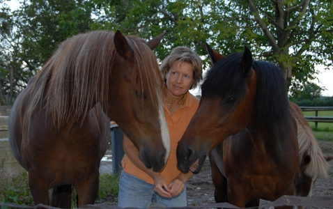 Claudia Presser mit ihren beiden Paso Peruanos